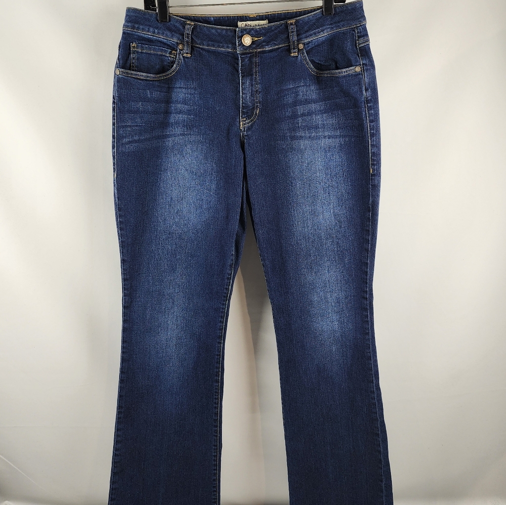 Cabi #120 Jeans Womens 12 Bootcut Curvy Blue Cotton Denim Stretch (33x31)